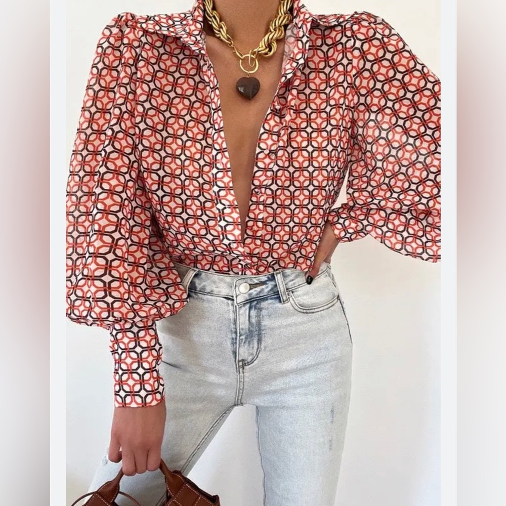 Runaway the Label Fleetwood Hermes Blouse- balloon sleeve blouse